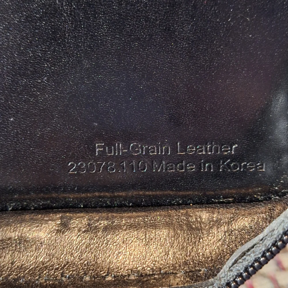 Franklin Covey Black Leather Vintage Messenger Crossbody Bag